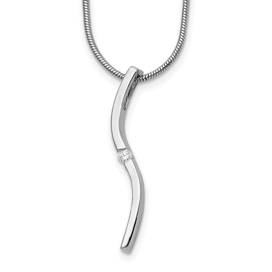 White Ice Sterling Silver Rhodium-plated 18 Inch Diamond Necklace with 2 Inch Extender QW225-18