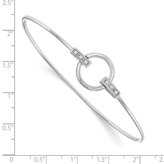 White Ice Sterling Silver Rhodium-plated Diamond Bangle QW231