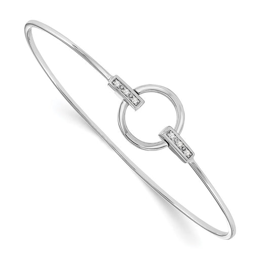 White Ice Sterling Silver Rhodium-plated Diamond Bangle QW231