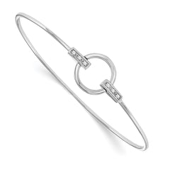 White Ice Sterling Silver Rhodium-plated Diamond Bangle QW231