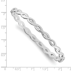 White Ice Sterling Silver Rhodium-plated Diamond Twist Bangle QW234