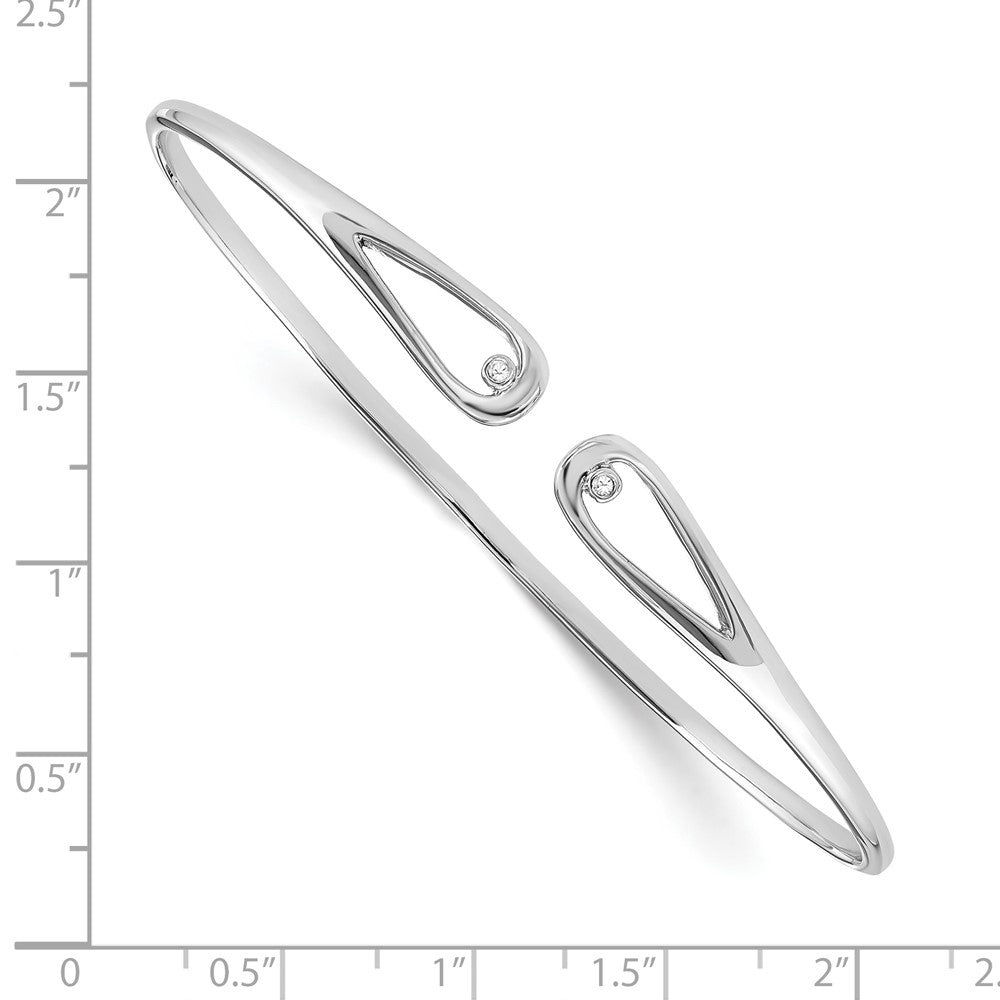 White Ice Sterling Silver Rhodium-plated Diamond Bangle QW235