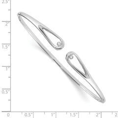 White Ice Sterling Silver Rhodium-plated Diamond Bangle QW235