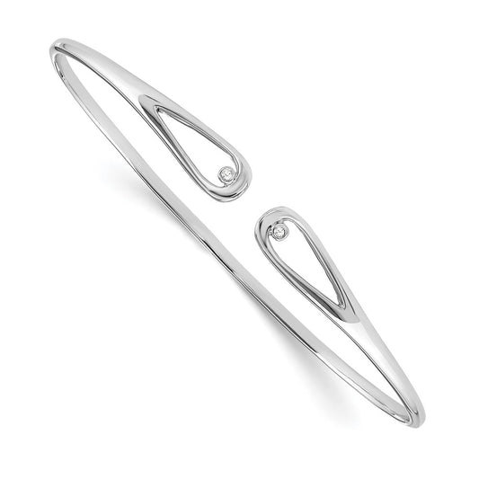 White Ice Sterling Silver Rhodium-plated Diamond Bangle QW235