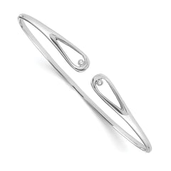 White Ice Sterling Silver Rhodium-plated Diamond Bangle QW235