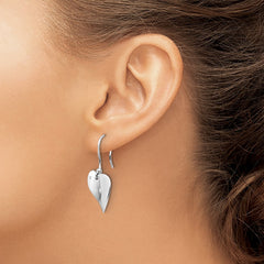 QW245 White Ice Sterling Silver Rhodium-plated Diamond Heart Earrings