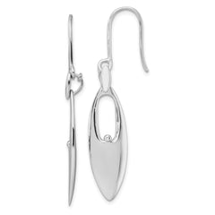 QW247 White Ice Sterling Silver Rhodium-plated Diamond Shepherd Hook Dangle Earrings