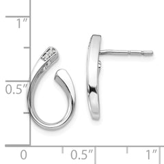 QW253 White Ice Sterling Silver Rhodium-plated Diamond Post Earrings
