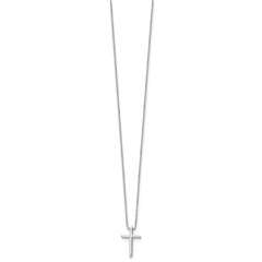 White Ice Sterling Silver Rhodium-plated 18 Inch Diamond Cross Necklace with 2 Inch Extender QW260-18