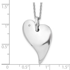 White Ice Sterling Silver Rhodium-plated 18 Inch Diamond Heart Necklace with 2 Inch Extender QW268-18