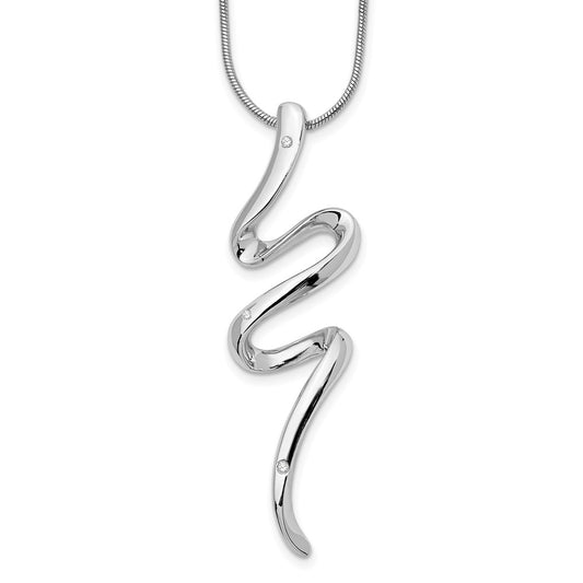 White Ice Sterling Silver Rhodium-plated 18 Inch Diamond Necklace with 2 Inch Extender QW272-18
