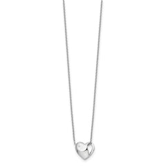 White Ice Sterling Silver Rhodium-plated 18 Inch Diamond Heart Necklace with 2 Inch Extender QW289-18