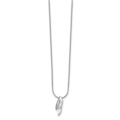 White Ice Sterling Silver Rhodium-plated Satin and Polished 18 Inch Diamond Necklace with 2 Inch Extender QW295-18