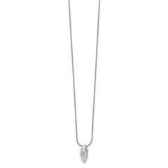 White Ice Sterling Silver Rhodium-plated Satin and Polished 18 Inch Diamond Necklace with 2 Inch Extender QW297-18