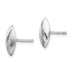 QW298 White Ice Sterling Silver Rhodium-plated Satin and Polished Diamond Post Earrings