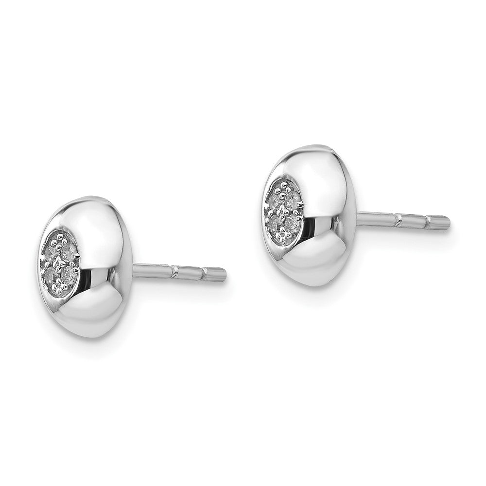 QW308 White Ice Sterling Silver Rhodium-plated Diamond Post Earrings