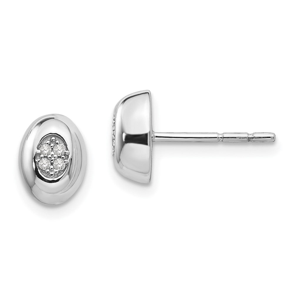 QW308 White Ice Sterling Silver Rhodium-plated Diamond Post Earrings