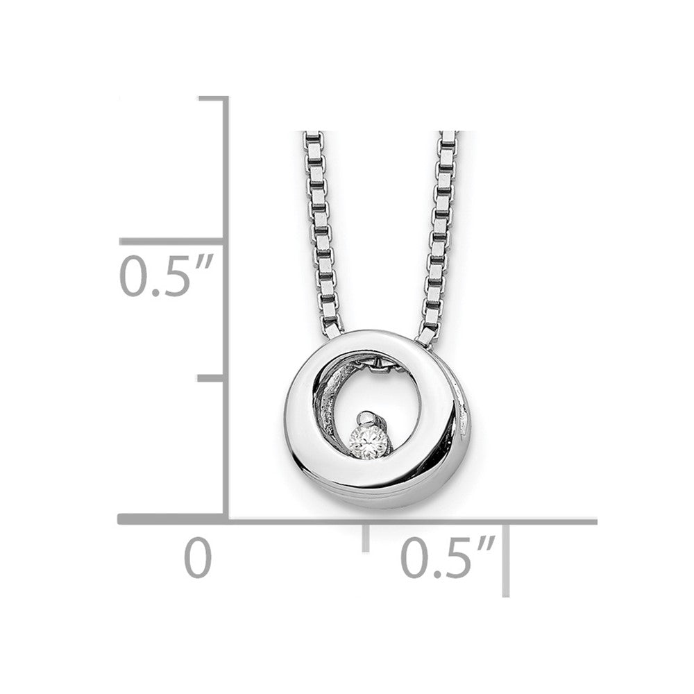 White Ice Sterling Silver Rhodium-plated 18 Inch Diamond Open Circle Necklace with 2 Inch Extender QW309-18