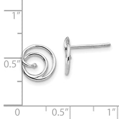 QW317 White Ice Sterling Silver Rhodium-plated Diamond Swirl Post Earrings