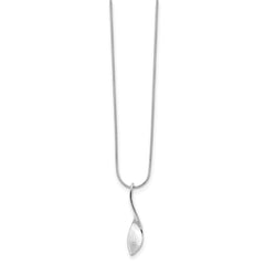 White Ice Sterling Silver Rhodium-plated 18 Inch Diamond Twisted Pendant Necklace with 2 Inch Extender QW320-18