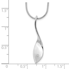 White Ice Sterling Silver Rhodium-plated 18 Inch Diamond Twisted Pendant Necklace with 2 Inch Extender QW320-18