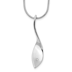 White Ice Sterling Silver Rhodium-plated 18 Inch Diamond Twisted Pendant Necklace with 2 Inch Extender QW320-18
