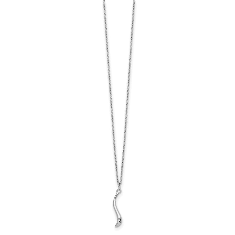 White Ice Sterling Silver Rhodium-plated 18 Inch Swirl Diamond Necklace with 2 Inch Extender QW322-18