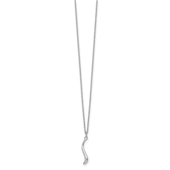 White Ice Sterling Silver Rhodium-plated 18 Inch Swirl Diamond Necklace with 2 Inch Extender QW322-18