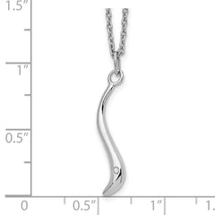 White Ice Sterling Silver Rhodium-plated 18 Inch Swirl Diamond Necklace with 2 Inch Extender QW322-18