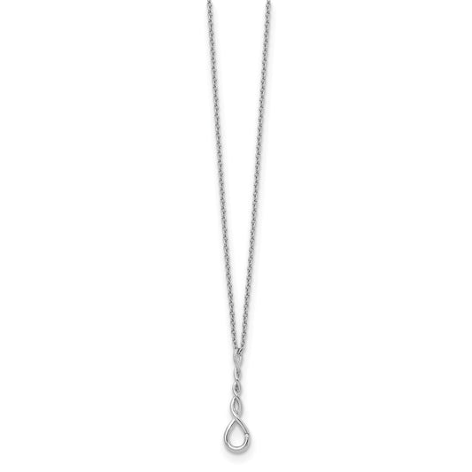 White Ice Sterling Silver Rhodium-plated 18 Inch Twisted Diamond Accent Necklace with 2 Inch Extender QW324-18
