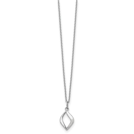 White Ice Sterling Silver Rhodium-plated 18 Inch Diamond Necklace with 2 Inch Extender QW336-18