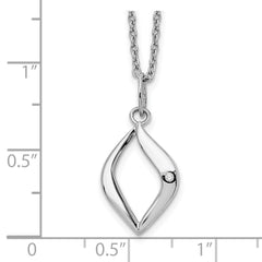 White Ice Sterling Silver Rhodium-plated 18 Inch Diamond Necklace with 2 Inch Extender QW336-18