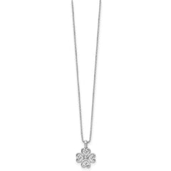 White Ice Sterling Silver Rhodium-plated 18 Inch Diamond 4 Heart Necklace with 2 Inch Extender QW337-18
