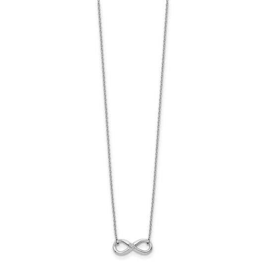 White Ice Sterling Silver Rhodium-plated 18 Inch Diamond Infinity Necklace QW346-18