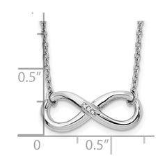 White Ice Sterling Silver Rhodium-plated 18 Inch Diamond Infinity Necklace QW346-18