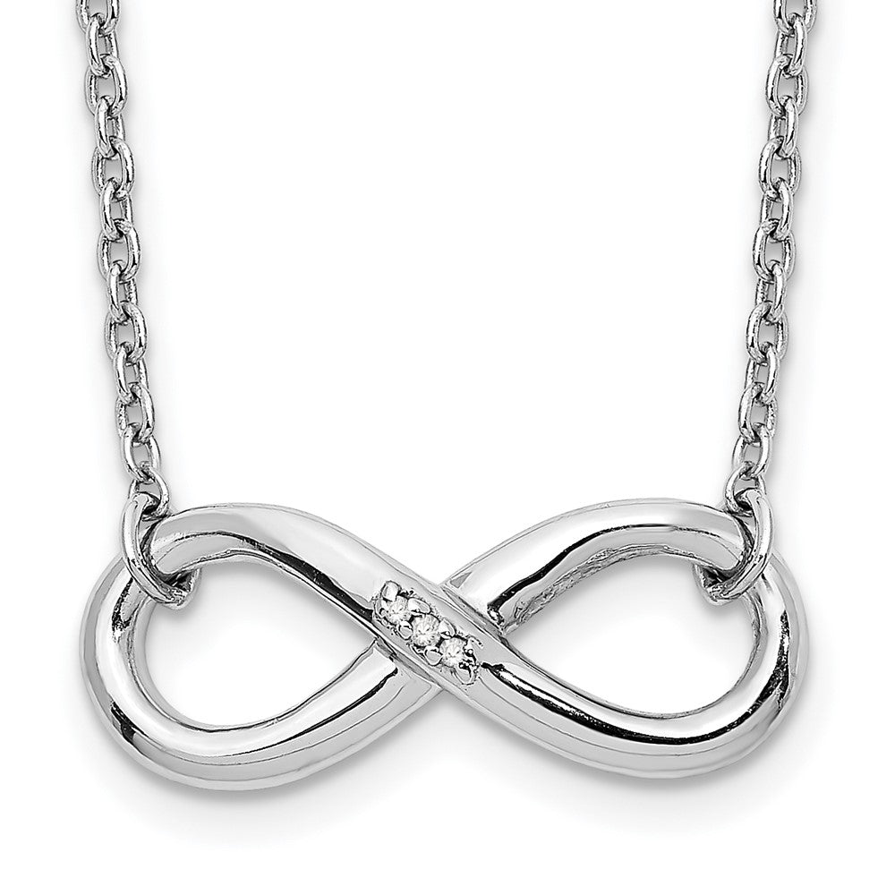 White Ice Sterling Silver Rhodium-plated 18 Inch Diamond Infinity Necklace QW346-18