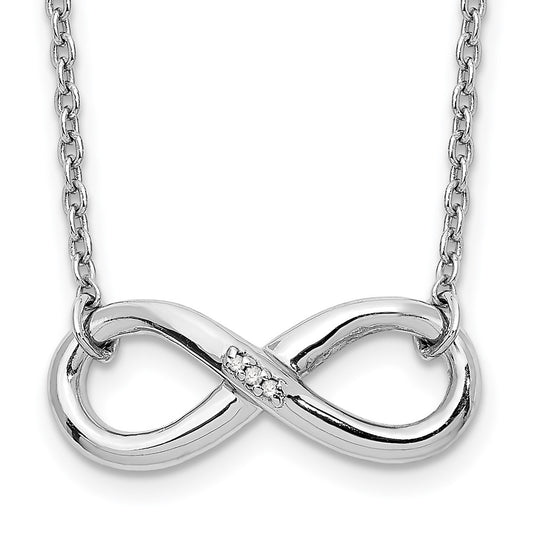 White Ice Sterling Silver Rhodium-plated 18 Inch Diamond Infinity Necklace QW346-18