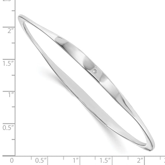 White Ice Sterling Silver Rhodium-plated Diamond Bangle QW387