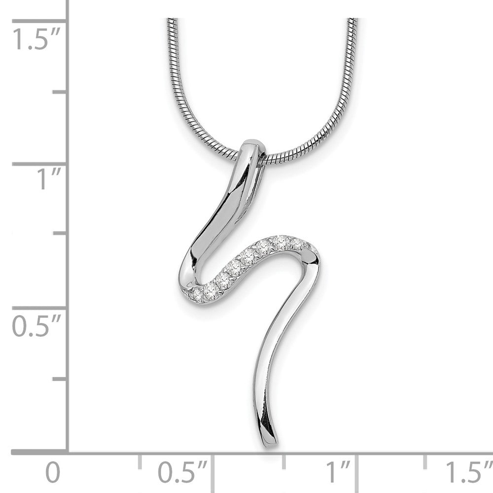 White Ice Sterling Silver Rhodium-plated 18 Inch Diamond S Shaped Necklace with 2 Inch Extender QW390-18