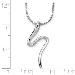 White Ice Sterling Silver Rhodium-plated 18 Inch Diamond S Shaped Necklace with 2 Inch Extender QW390-18