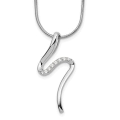 White Ice Sterling Silver Rhodium-plated 18 Inch Diamond S Shaped Necklace with 2 Inch Extender QW390-18