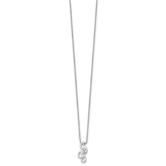 White Ice Sterling Silver Rhodium-plated 18 Inch Diamond Raindrop Slide Necklace QW393-18