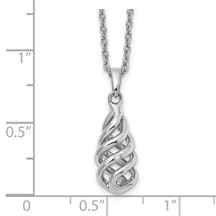 White Ice Sterling Silver Rhodium-plated 18 Inch Diamond Spiral Necklace with 2 Inch Extender QW397-18