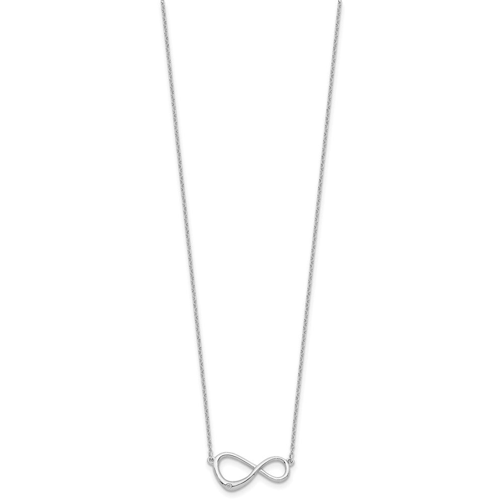 White Ice Sterling Silver Rhodium-plated 16 Inch Diamond Infinity Symbol Necklace QW399-16