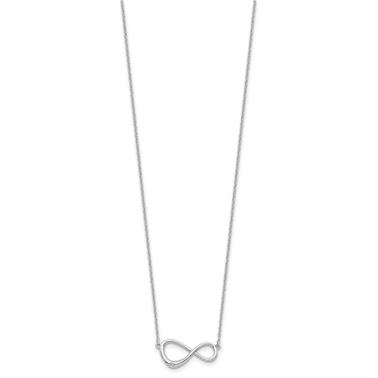 White Ice Sterling Silver Rhodium-plated 16 Inch Diamond Infinity Symbol Necklace QW399-16