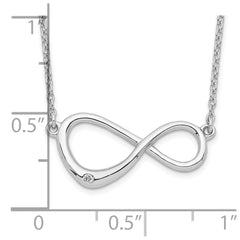 White Ice Sterling Silver Rhodium-plated 16 Inch Diamond Infinity Symbol Necklace QW399-16