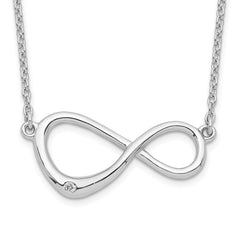 White Ice Sterling Silver Rhodium-plated 16 Inch Diamond Infinity Symbol Necklace QW399-16