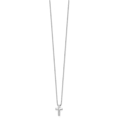 White Ice Sterling Silver Rhodium-plated 18 Inch Diamond Cross Slide Pendant Necklace with 2 Inch Extender QW410-18