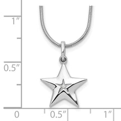 White Ice Sterling Silver Rhodium-plated 18 Inch Diamond Star Necklace with 2 Inch Extender QW438-18