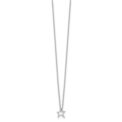 White Ice Sterling Silver Rhodium-plated 18 Inch Diamond Star Necklace with 2 Inch Extender QW443-18